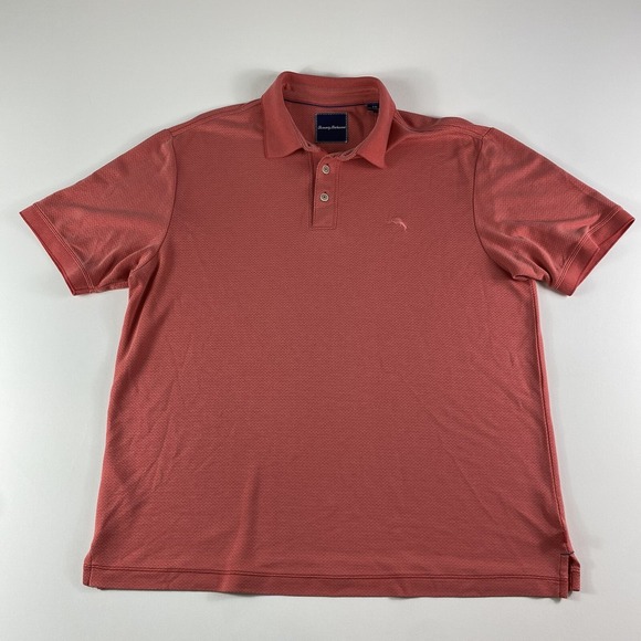 Tommy Bahama Other - Tommy Bahama Polo Shirt Mens Large Red Short Sleeve Modal Blend Hawaiian